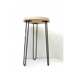 Stolik LOFT na metalowych nogach jasne drewno Wysoki
